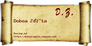 Dobsa Zéta névjegykártya